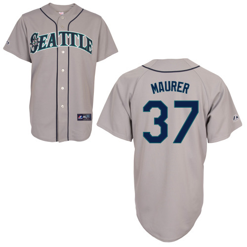 Brandon Maurer #37 mlb Jersey-Seattle Mariners Women's Authentic Road Gray Cool Base Baseball Jersey